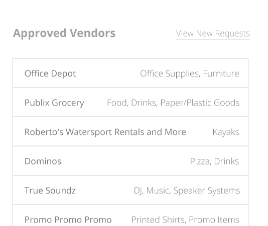 Approve Vendors